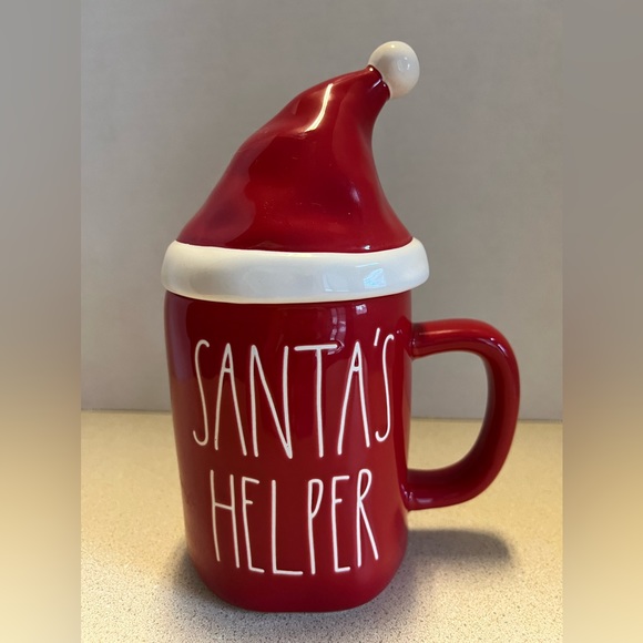 Rae Dunn Holiday Rae Dunn Red Santas Helper Mug With Santa Hat